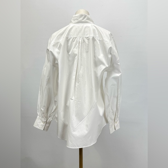 ANN MASHBURN Crisp white balloon sleeve ANAYA Popover Shirt size L - Picture 10 of 15